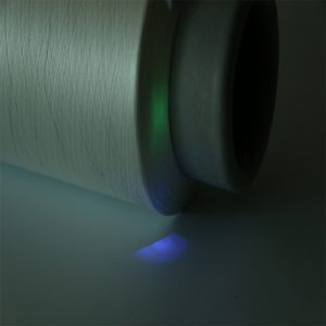 Anti-counterfeiting yarn twist  infrared ray show green glow 75D white
